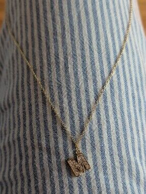 Ardene Gold 'M' Initial Pendant Necklace